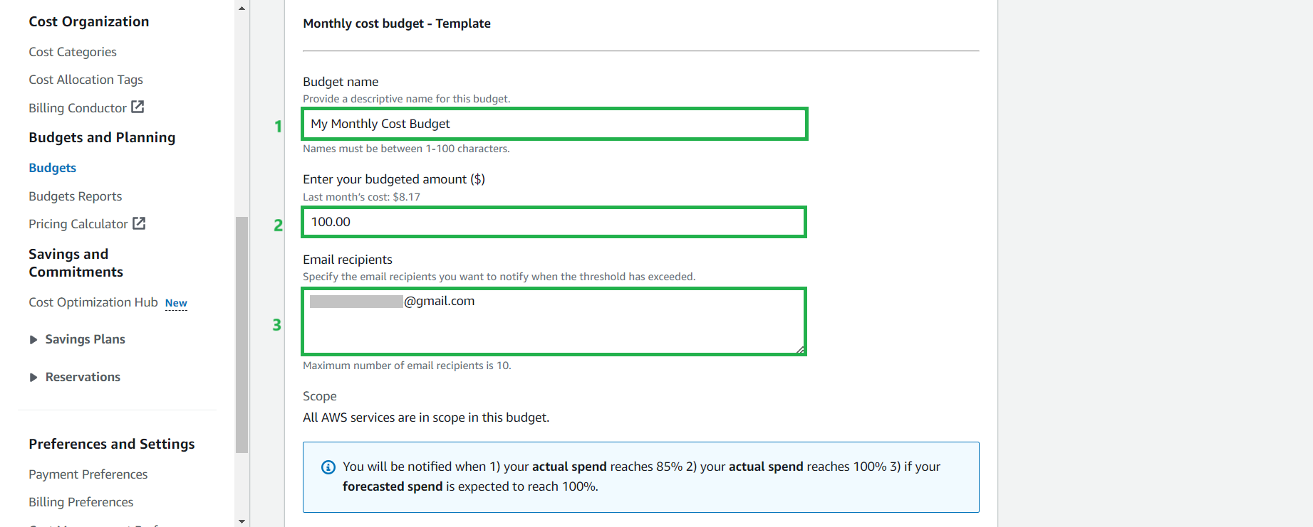 AWS Budget