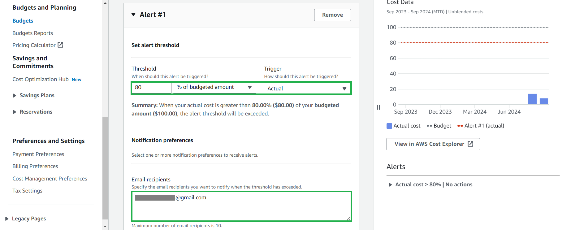 Create Cost Budget