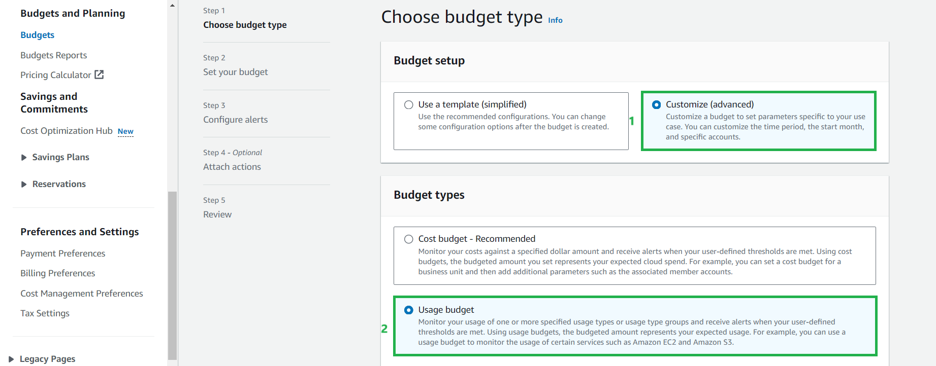 Budget Name & Amount