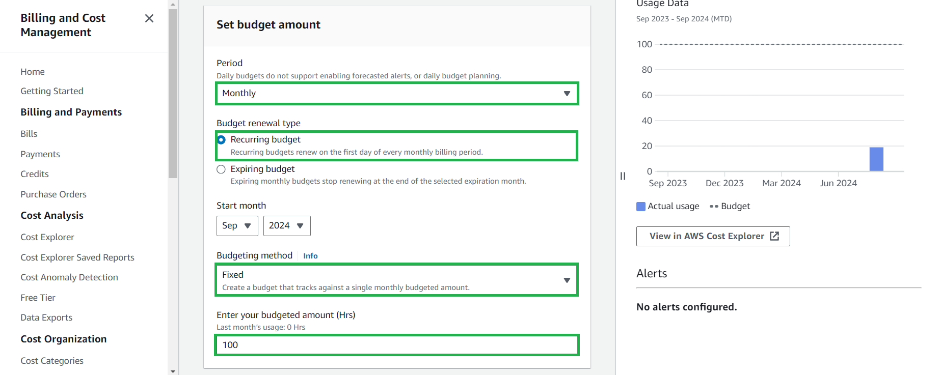 Budget Name & Amount